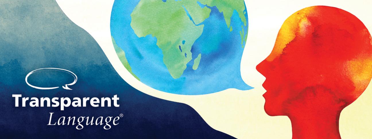 Outline of person and speech bubble with globe of the world Transparent Language