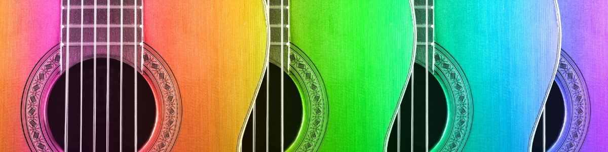 Rainbow guitars Multi-colored guitars