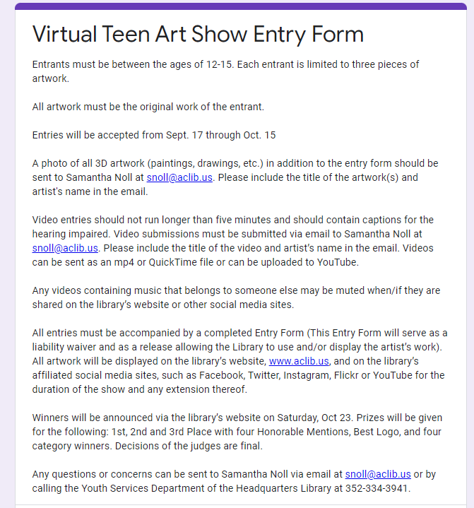 Submit art to the virtual teen art show