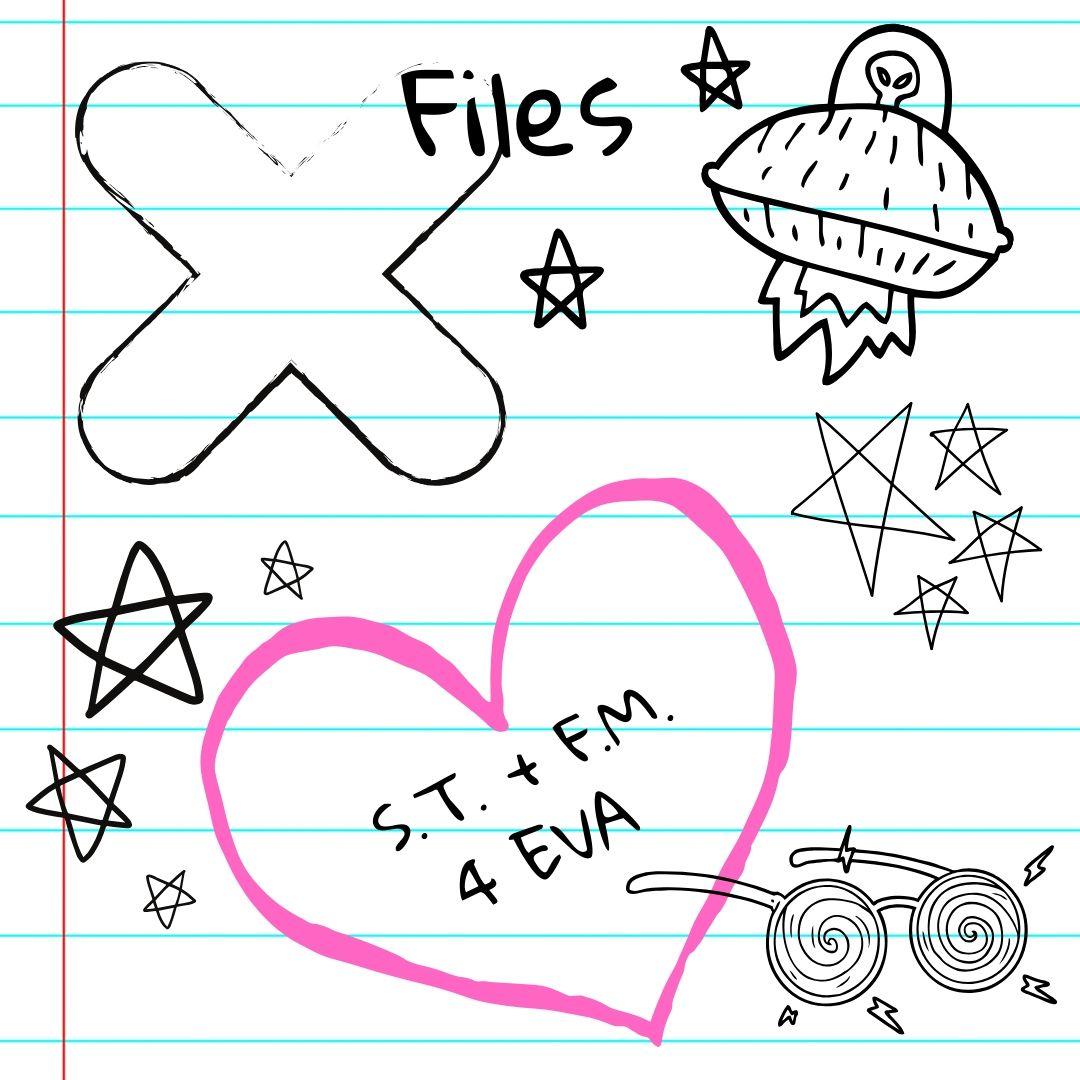 X Files notebook scribbles/doodles X Files notebook scribbles/doodles