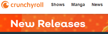 preview of the Crunchyroll website header.
