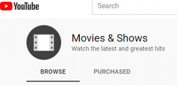 Preview of the Youtube Movies & Shows page.