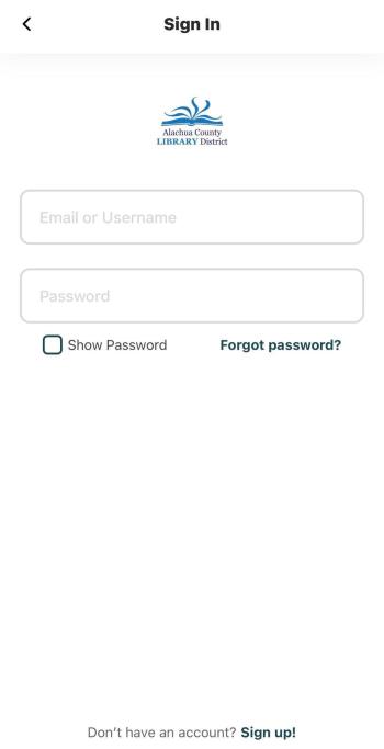 Beanstack Login Screen