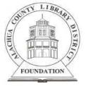 Alachua County Library District Foundation logo illustration of Headquarters Library