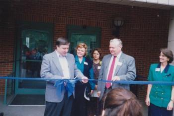 Tower Road Branch Grand Opening ribbon cutting