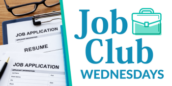 The Job Club banner for the program at Headquarters library.