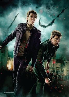 James and Oliver Phelps as Fred and George Weasley in Harry Potter and the Deathly Hallows – Part 2