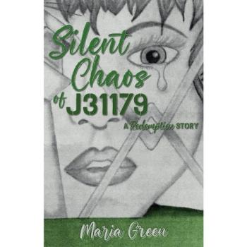 Book Cover for Silent Chaos, a teary eyed woman behind a chain link fence