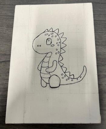 A marker drawing of a dinosaur