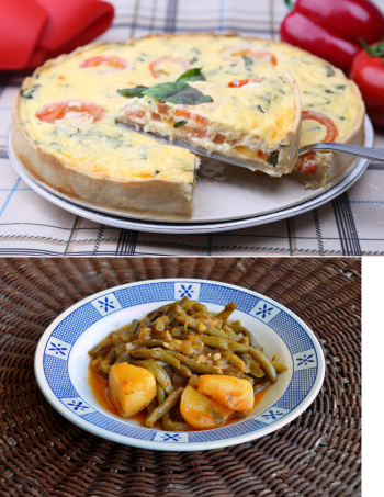 Tomato, Basil & Caramelized Onion Quiche