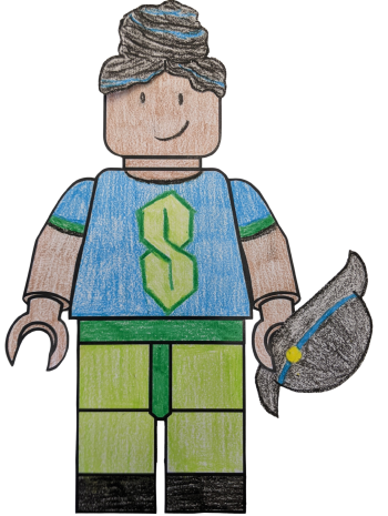 A colored in version of the LEGO minifigure template