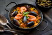 Paella: A Spanish Rice and Seafood Dish Photo of Spanish Paella