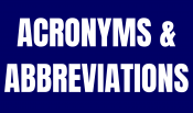 A dark blue background with the word "Acronyms & Abbreviations" over it.