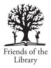 Friends of the Library logo of children reaching up to a tree sprouting from a book