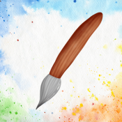 watercolor background with paint brush