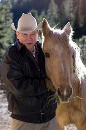 James Lee Burke with horse from author's Amazon page