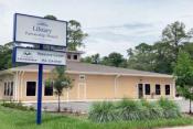 A photo of the Library Partnership Branch from the outside of the building.