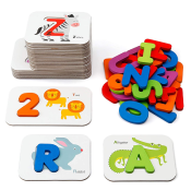 Numbers and Alphabets Flash Cards Set Animal Themed