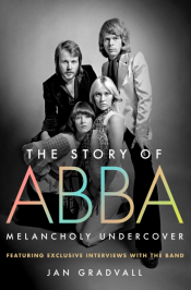 The Story of Abba cover, black and white photo of the band Abba