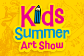 logo for "kids summer art show"
