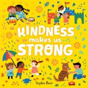 yellow cover with several cartoon children children helping each other