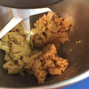 butter and brown sugar in mixing bowl