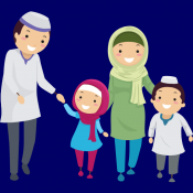 Illustration of Muslim Family