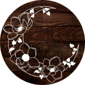 Druid Image of flowers twining around a crescent moon