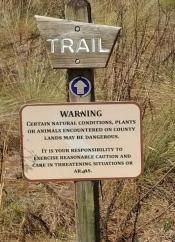 trail warning sign