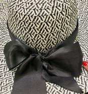 Picture of a bow on a hat.