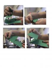 four photos detailing how the fold should progress