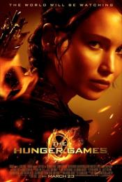 hunger games movie poster featuring Katniss