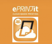 ePRINTit Public Print Locations app logo with rectangle overlapping a white cloud