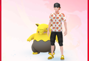 Screenshot of a Pokemon Trainer and Buddy Pokemon in the Pokemon GO app.