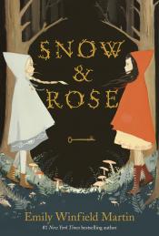 Snow & Rose - Martin two girls, one in white and one in red, stand at the edge of a forest