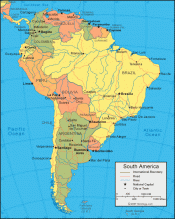 Map of South America