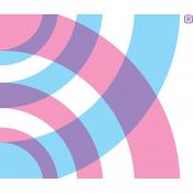 The Lavender Effect Project Organization Logo with blue and pink curved lines, which are purple at the intersections. It's the logo for the Lavender Effect organization.